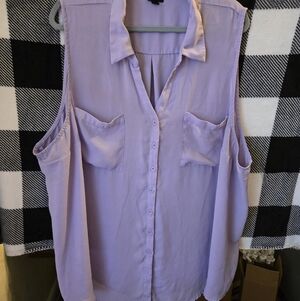 torrid Lavender Sleeveless Button-Front Blouse